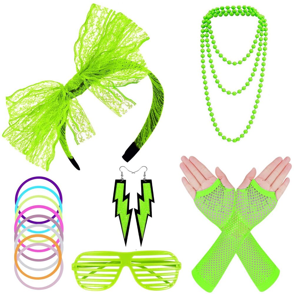 1785 80s Costumes For Women, Women's Neon Accessoriess Fancy